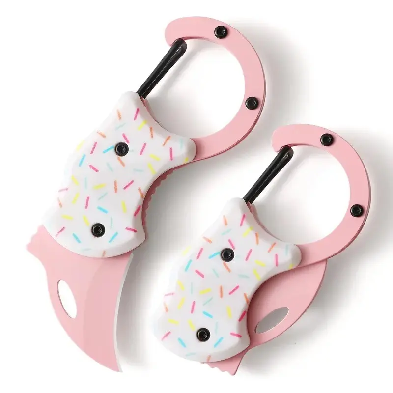 Ice Cream Mini Edc Folding Multi-Tool Knife, 1.34 Inch Blade Keychain Opener, Portable Outdoor Tool, Practical Gift for Women