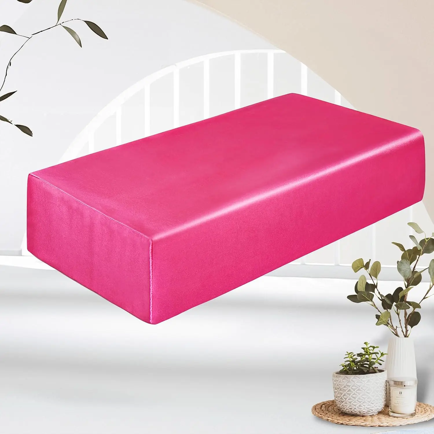 Satin Cube Pillowcase, Hot  24"x12"x5.5" Side Sleeper | Hair &  Friendly, Silky Smooth Satin Fabric, Precision Fit For Cube Pillows,  Zipper Closure, Machine Washable