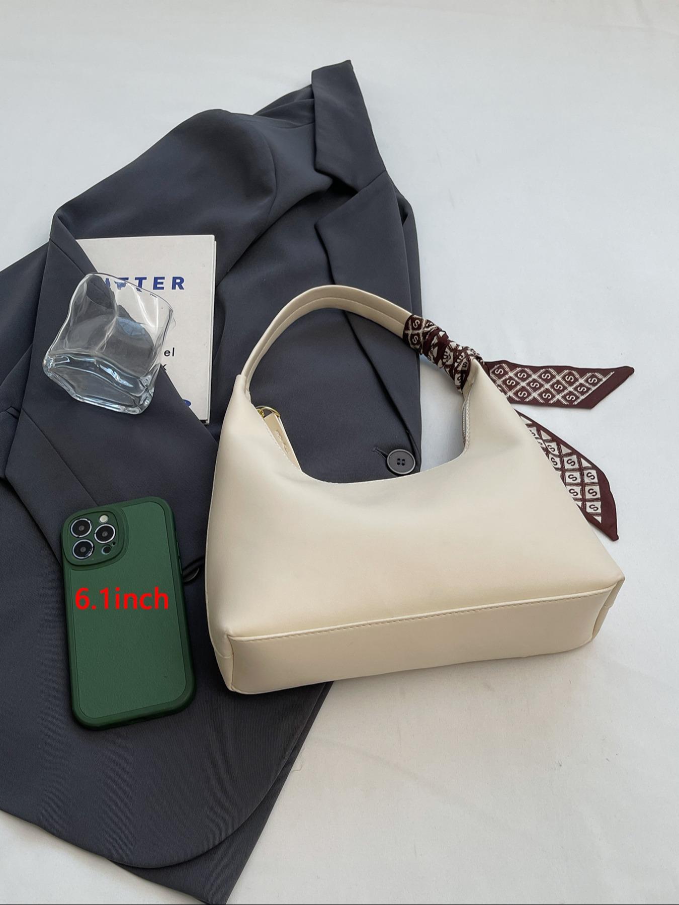 Women's Solid Color Bag, Fashionable PU Leather Shoulder Bag for Work & Daily Used, Casual Trendy Versatile High-quality Daily Commuting Bag