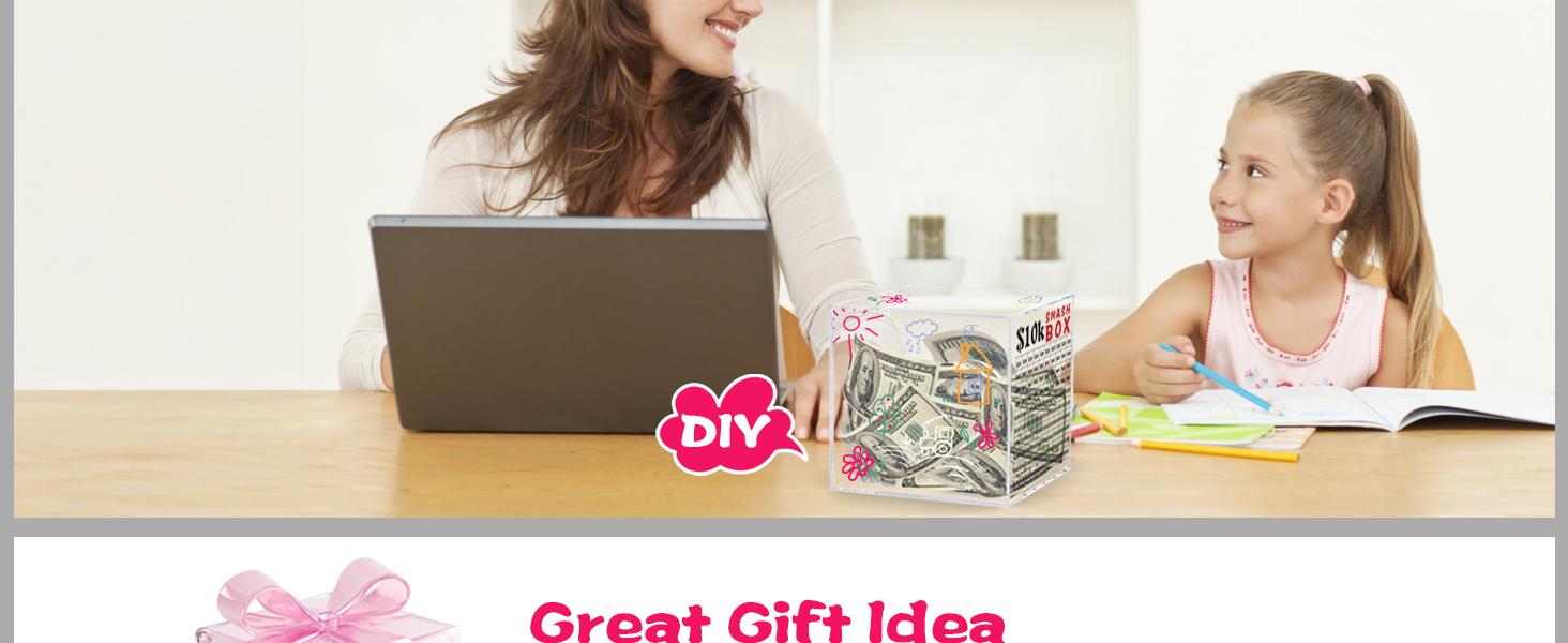 10k Smash Box for Money, Unbreakable Piggy Bank for Adults Save $10,000 Money Saving Challenge Box, Clear Acrylic Saver Box for Cash Must Break to Open 10k Smash Box for Money, Unbreakable Piggy Bank for Adults Save $10,000 Money Saving Challenge Box, Clear Acrylic Saver Box for Cash Must Break to Open