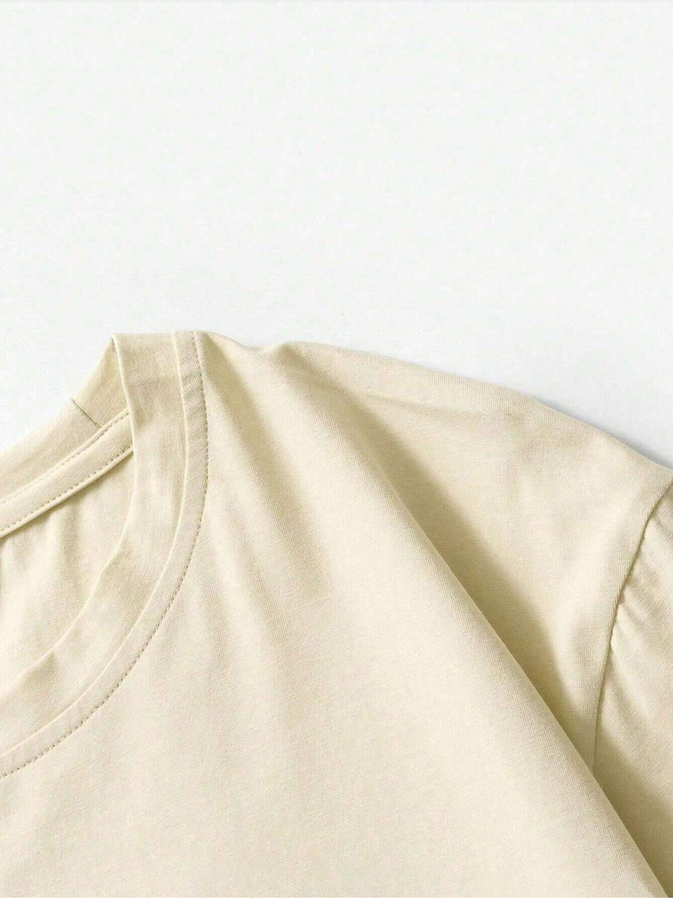 Men's Palm Tree & Letter Print Short Sleeve Graphic Tee, Regular Fit Casual Street Round Neck T-shirt for Summer, Men's Top for Daily Wear