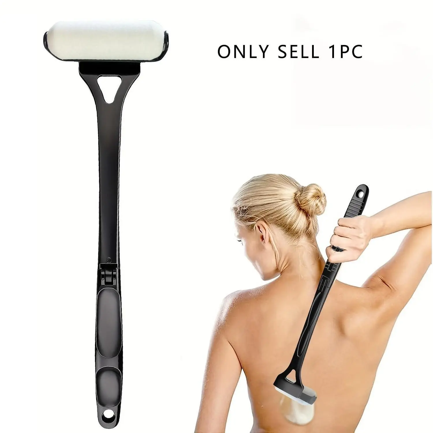 New Long-Handle Applicator with Foldable Roller, Ideal for Body Lotion, Sunscreen, and Moisturizer, Easy to Use, Convenient Design, Bath Accessories