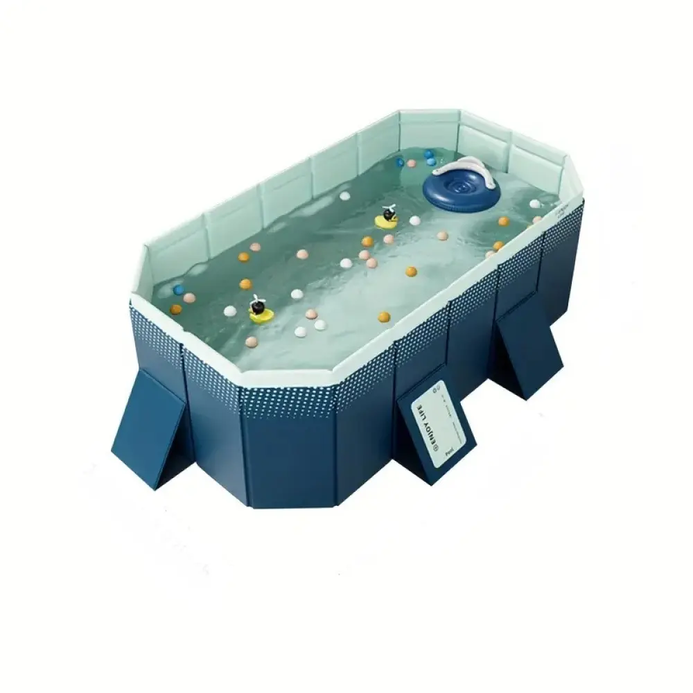 Littleox Foldable Swimming Pool - 2.1m PVC Non-Inflatable, Easy Install Outdoor Water Toy for Summer Bathing & Cooling, Suitable for Patio & Garden
