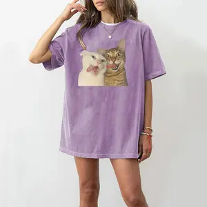 Quirky cat emoji washable T-shirt