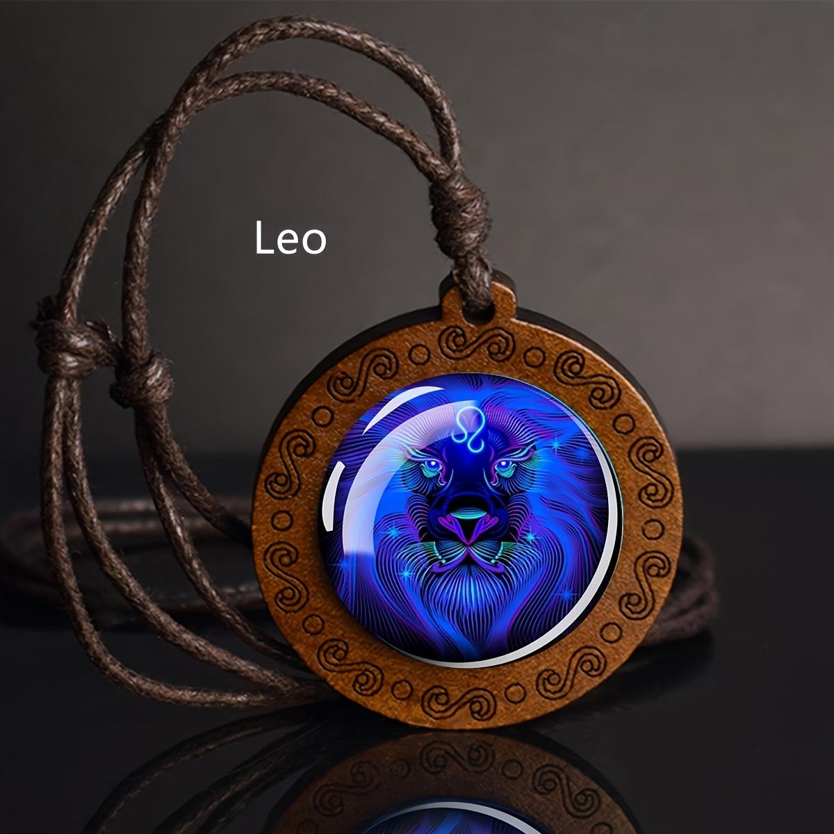 1pc Zodiac Signs Rope Chain Necklace Libra Scorpio Sagittarius Capricorn Aquarius Pisces Necklace Infinity Symbol Wood Pendant