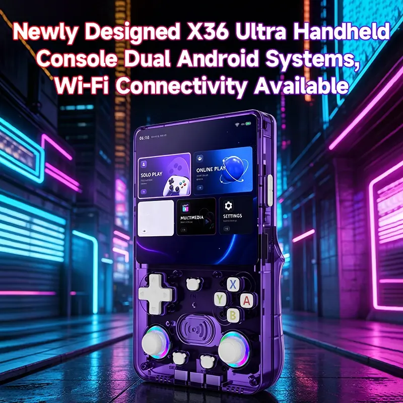 R36ULTRA retro video handheld game console can connect to WiFi to watch videos, Android system, 4.2-inch IPS screen, 3500 mAh battery, with a variety of retro games, suitable for Christmas, Thanksgiving, holiday gifts.