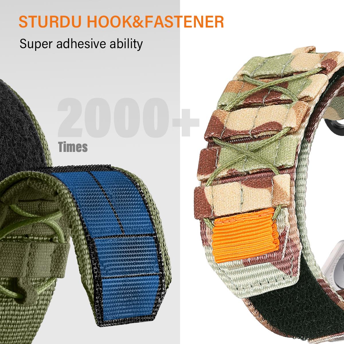 Camouflage Nylon Watch Band for Apple Watch – Sport Strap 38–49mm (Series 4–9, SE, Ultra 2/3)