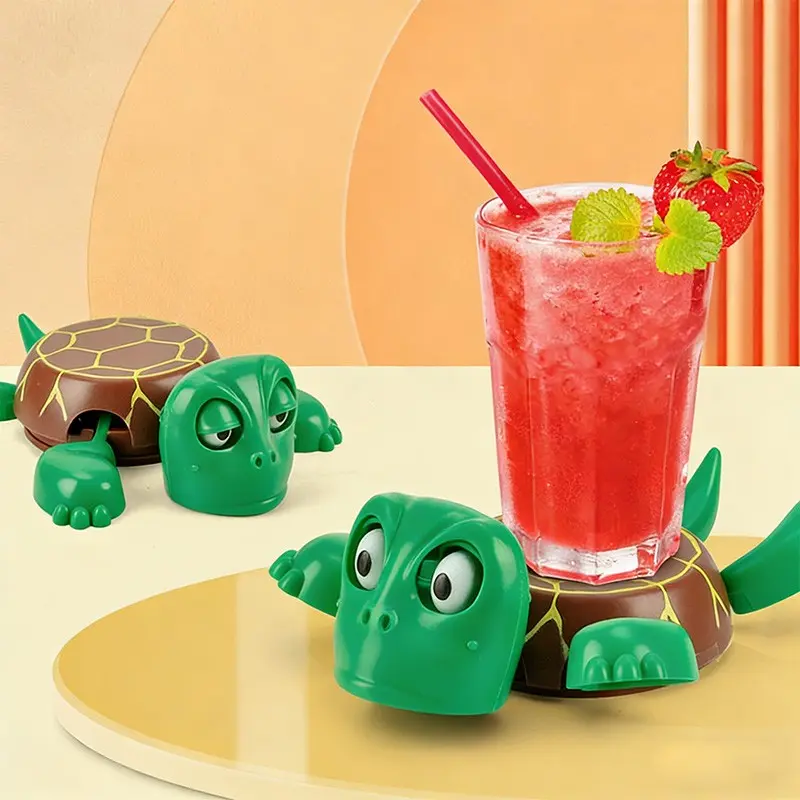 Funny Turtle Coaster with Interactive Expression, Hilarious Open Eyed Design, Turtle Cup Holder, Home Decor & Kitchen Accessories