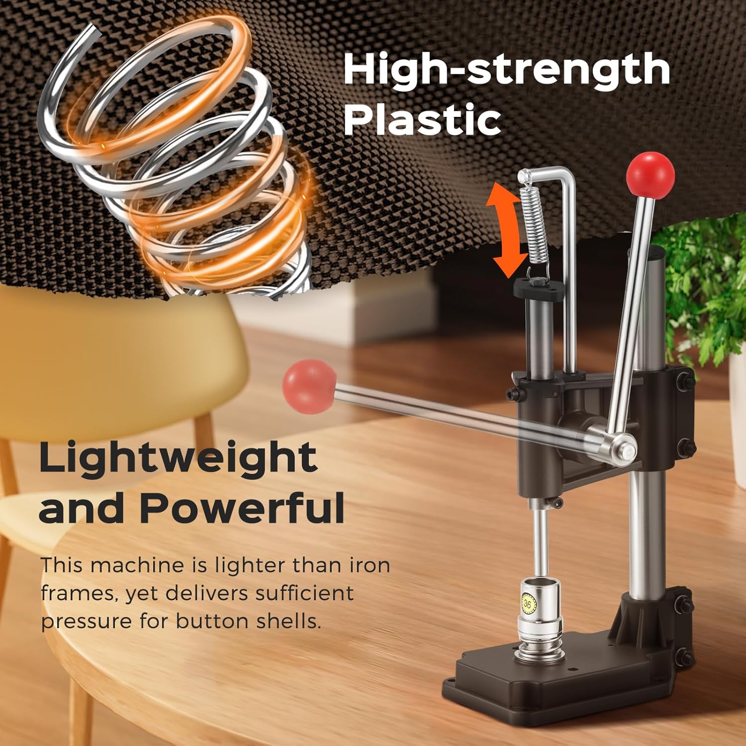 Fabric Button Maker, Cloth Cover Button Press with 3 Molds(18 22 28mm), Fabric Covered Button Maker Kit with 300 count Button Shells