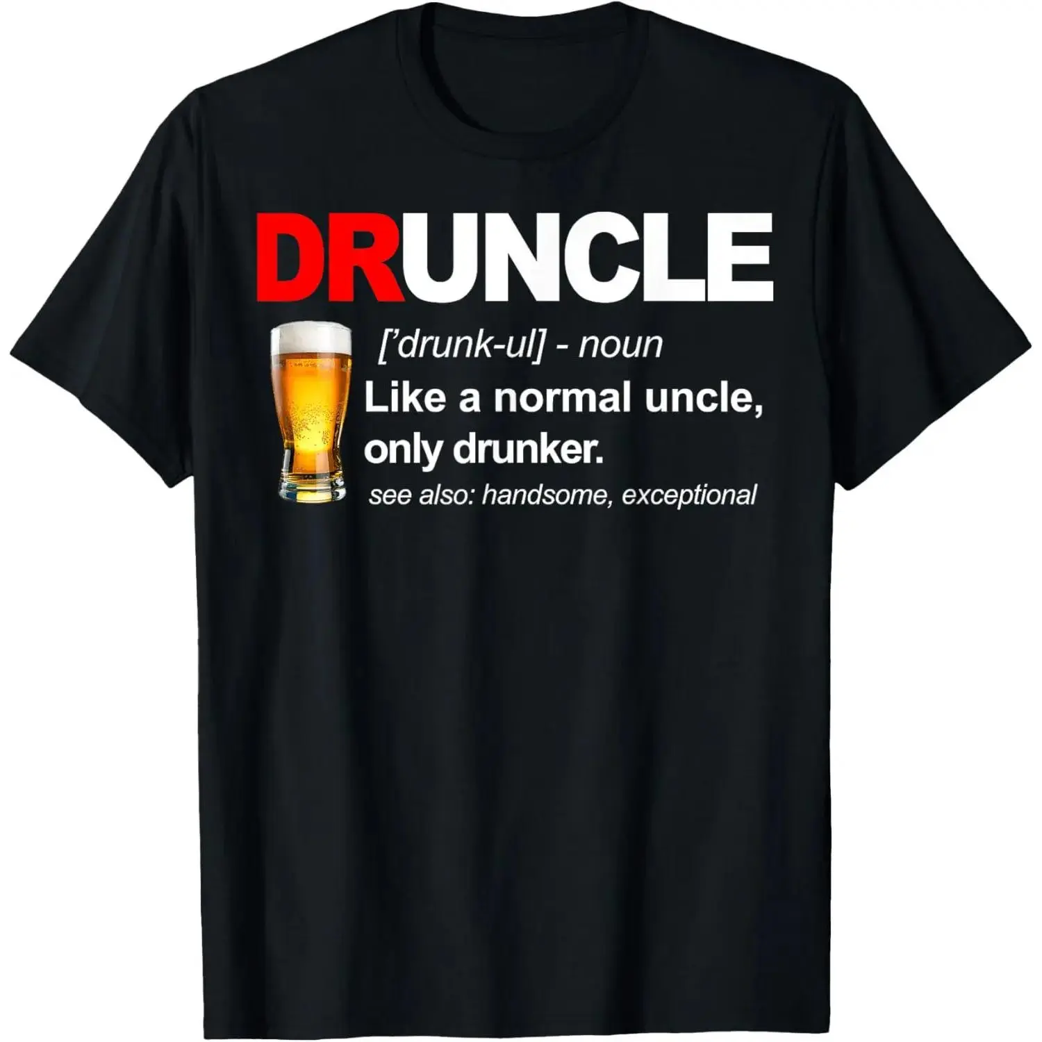 Cotton Vintage Druncle Funkle Beer Funny Tee For Drunk Uncle T-Shirt
