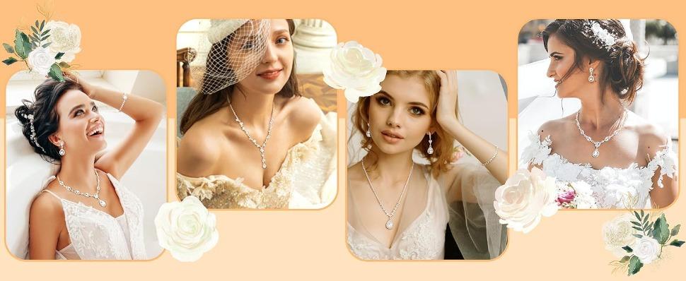 FUNRUN Silver Jewelry Set for Women Rhinestone Necklace and Earrings Bridal Wedding Jewelry Sets for Brides Bridesmaid Crystal Wedding Prom Jewelry Christmas Day Gift FUNRUN Silver Jewelry Set for Women Rhinestone Necklace and Earrings Bridal Wedding Jewelry Sets for Brides Bridesmaid Crystal Wedding Prom Jewelry Christmas Day Gift