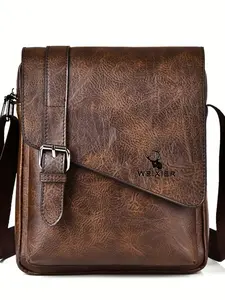 Men's Vintage Messenger Bag, Casual Versatile Style, Large Capacity Durable Design, Lightweight Practical, Crossbody Shoulder Bag for Daily Use