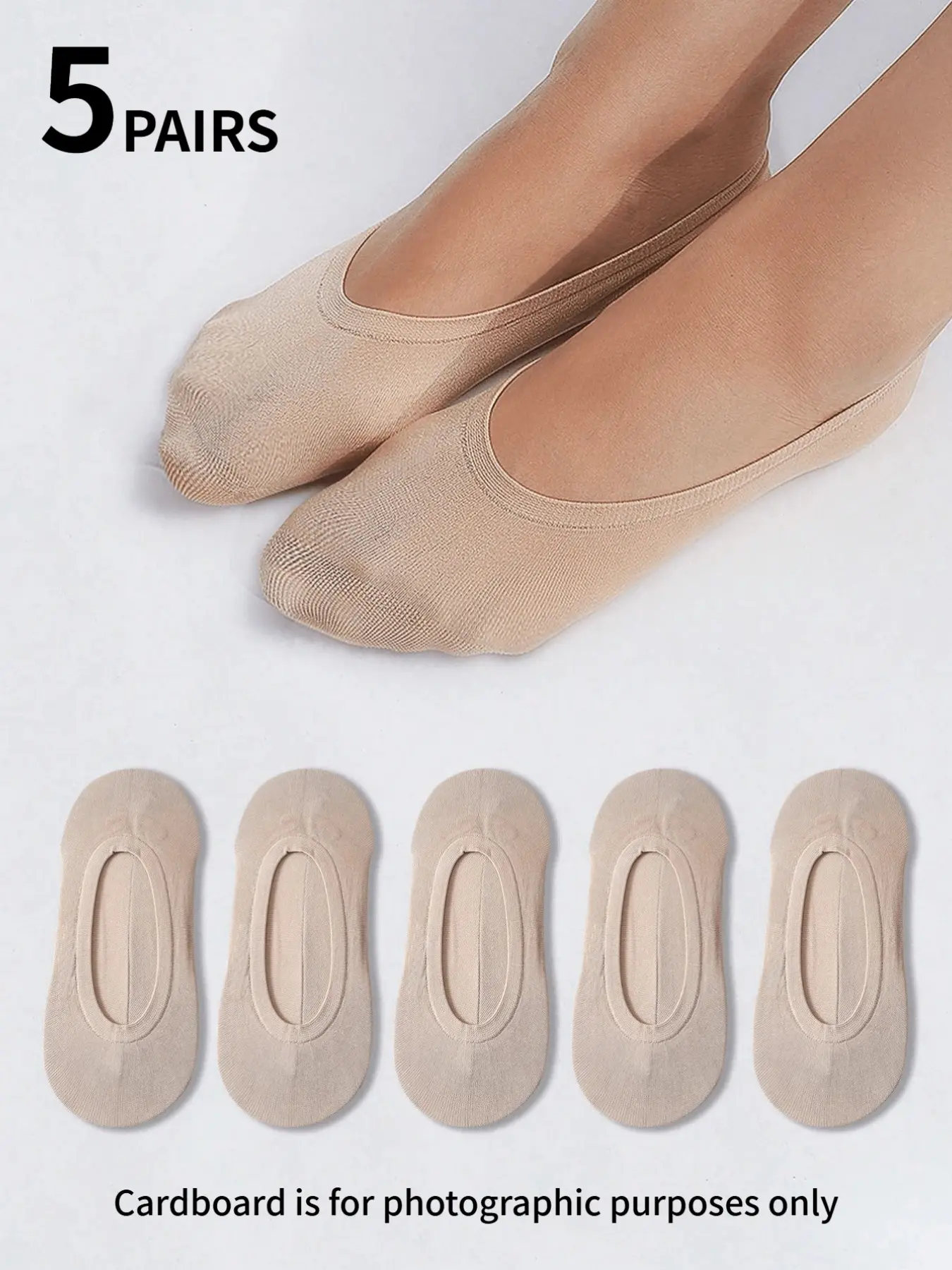 5/30 Women's Double-Layered Invisible Socks: Ankle Socks, Knee-Highs, Mid-Calf Socks, Invisible Socks, Women's Socks, Basic Everyday Casual Socks, Ultra-Thin Breathable Low-Cut Lined Socks, Non-Slip Seamless Socks for Low-Cut Shoes, Skin-Tone