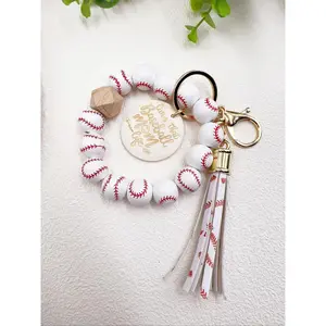 Baseball-Design Tassel Keychain, Cute Keychain for Women and Men, Fashion Accessory to Accessorize Your Daily Outfits, Trendy Versatile and Exquisite Keychain, Great Birthday Gift Idea, Keychain Charm, Keychain Accessories