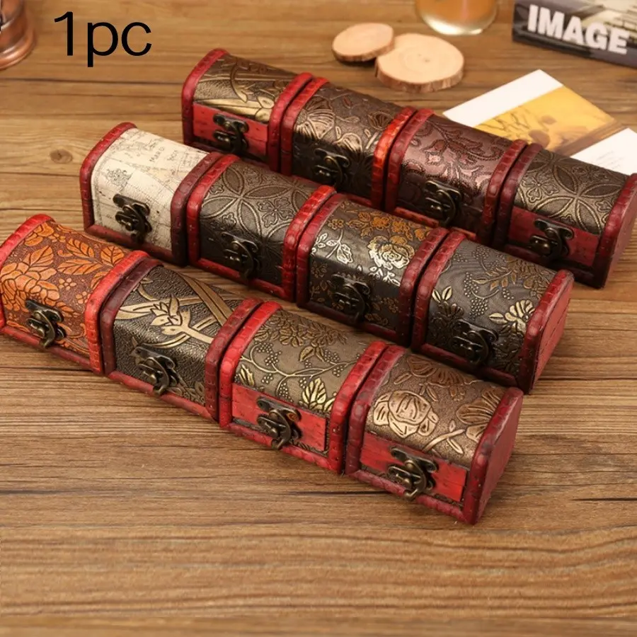 Vintage Small Storage Box, Jewelry Organizer, Wooden Gift Packaging, Retro Accessory Case, Compact Decorative Container, Decorative Boxes