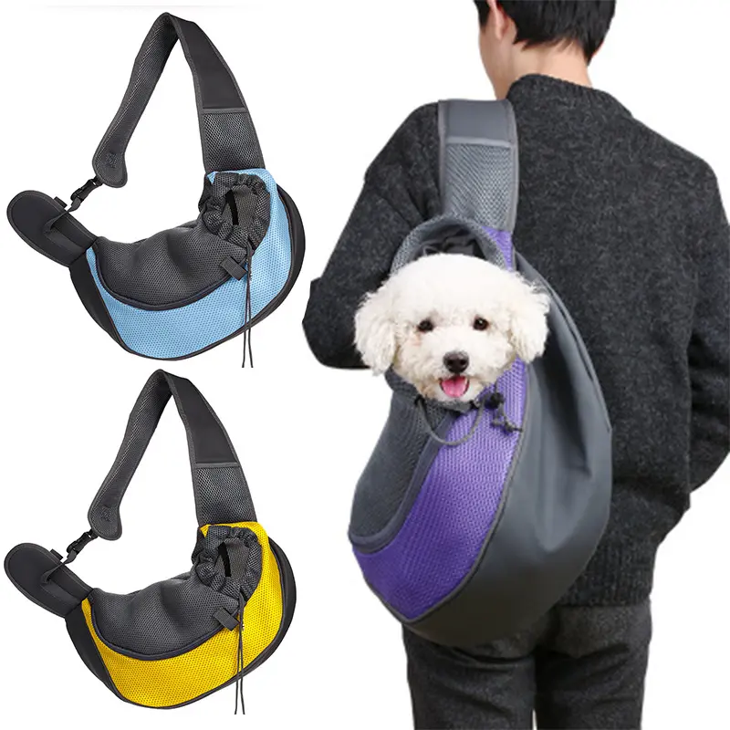 Outdoor Pet Carrier Bag with Head Opening, Breathable Cross body Shoulder Sling, Chest Backpack for Small Cats Dogs Puppy Travel Walking, Breathable Head-Out Design, Multi-Wear Crossbody Shoulder Chest Pet Backpack for Outdoor Use