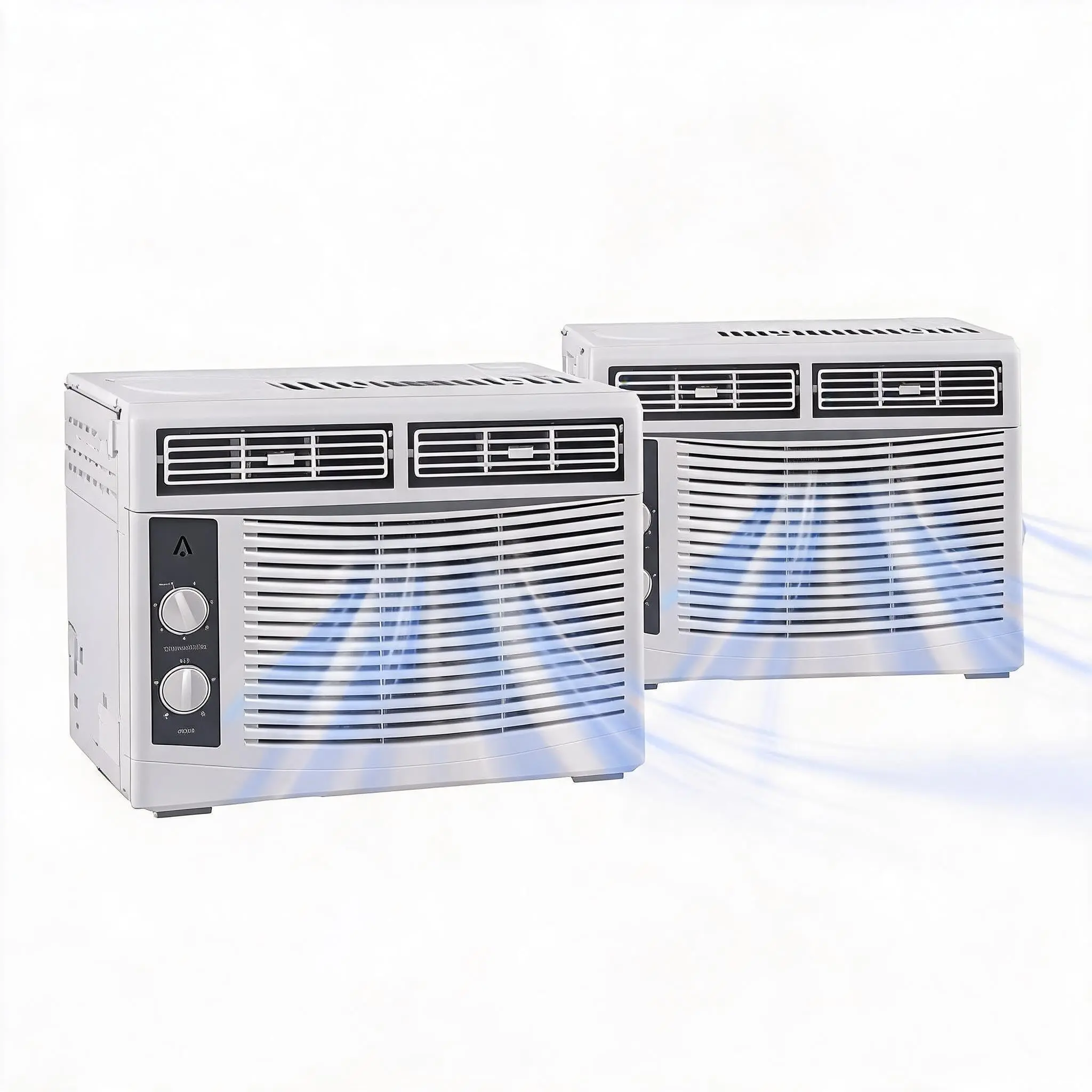 Window Air Conditioner 2-Pack – 5000 BTU Each, Cools 150 Sq Ft, 3 Fan Speeds, Quiet 55 dBA, Easy Install – Summer Cooling for Small Bedroom, Office, Apartment – Ships in 2 Boxes