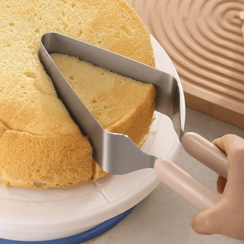 Stainless Steel Cake Cutter, Triangle Cake Divider, Pizza Pie Snack Slice Tool, Baking Kitchen Utensil, Easy-To-Use Food Cutting Device