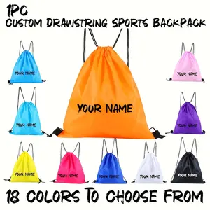 1 Personalized Customizable Letter Drawstring Backpack - Creative Custom Name/Text, Custom Letters, Durable Drawstring Storage Bag, Multiple Available, Optional - Suitable Fitness, Rock Climbing, Hiking, Cycling, Outings, Camping, Holiday