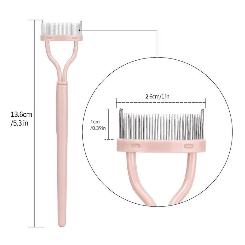 Portable Eyelash Comb, Foldable Semi-curved Steel Needle Eyelash Comb, Professional Makeup Beauty Tools for Women, Curl Lashes