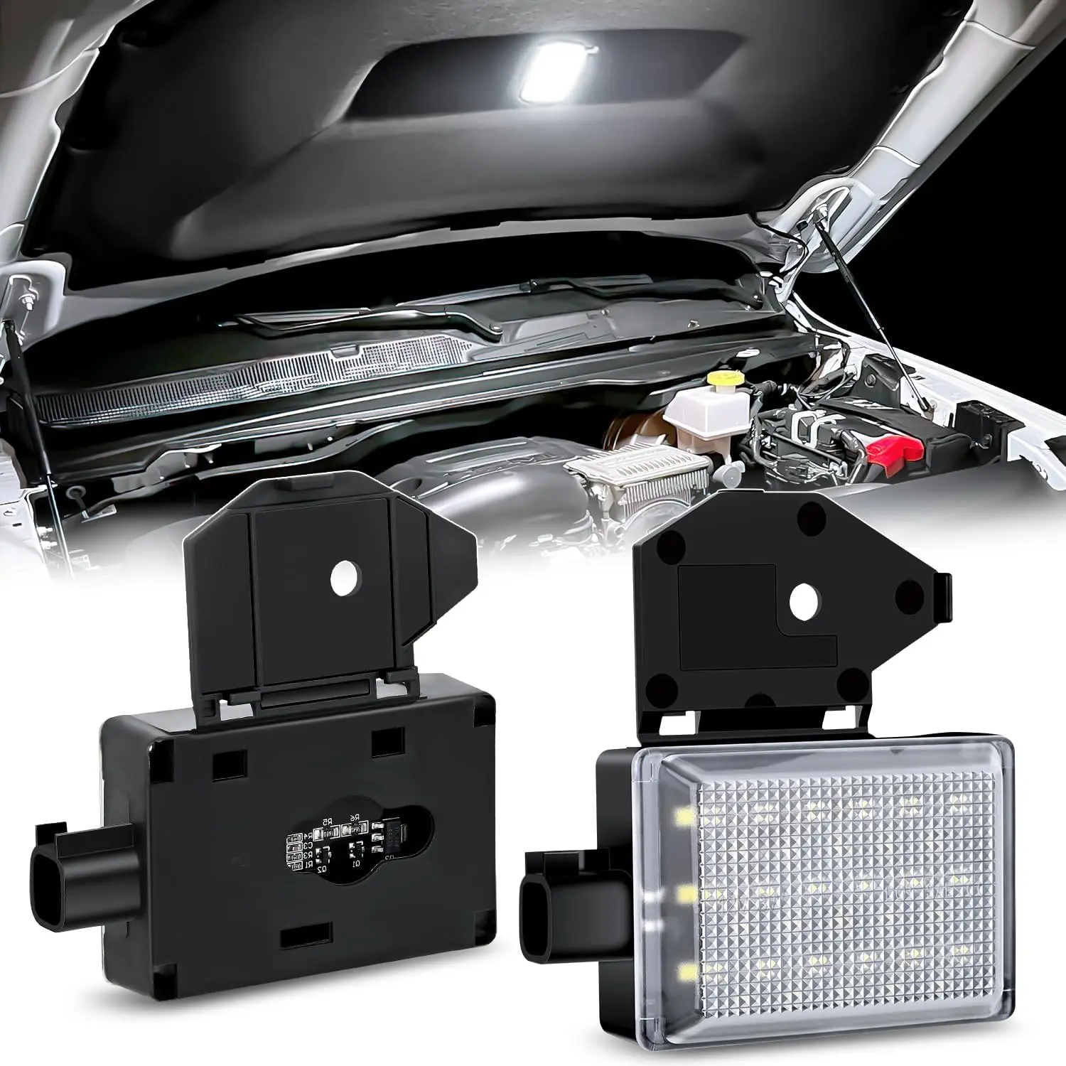 Nilight Under Hood Courtesy Light White Beam Plug and Play Compatible with 1998-2010 Dodge Ram 1500 2500 3500, 2006-2019 Dakota Charger, 1998-2001 Wrangler Grand Cherokee
