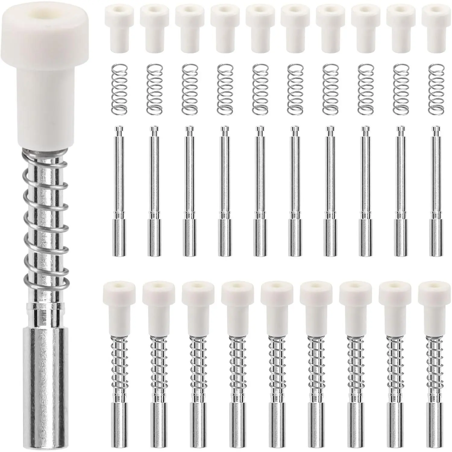 30Pack Window Screen Plunger Latches Replacement Plunger Pin Set 5/32 x 1-1/2 Inch for 3/4" Screen Frame Window Spring Replacement Parts