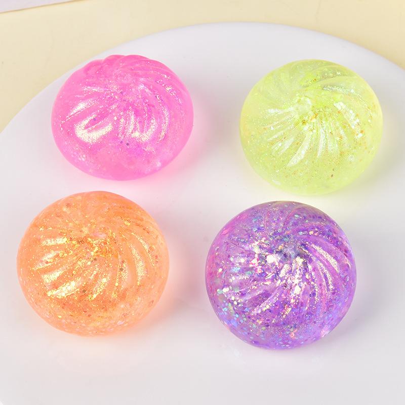 Colorful Dumpling Stress Relief Toy, Soft Squeezable Stress Relief Sensory Ball, with Food Steamer
