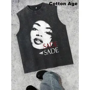 Vintage Men's Tank Top - Sade Graphic Print And Text - Perfect For Autumn/Winter Layering - Ideal Halloween/Christmas Gift Choice