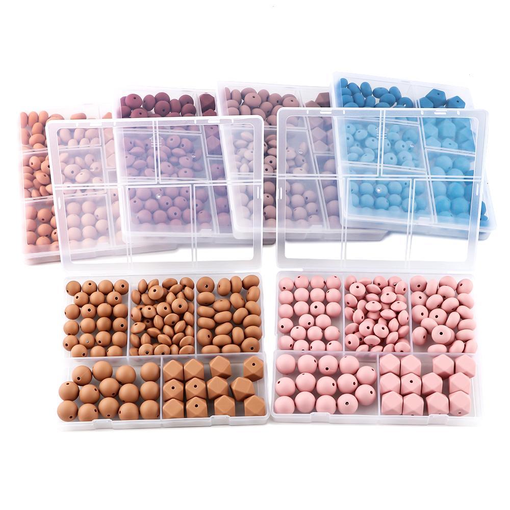 12mm/15mm Silicone Beads Kit, 110pcs/box Colorful Beads for Jewelry Making, DIY Beading Supplies for Bracelet Necklace Earrings Pendant Car Decoration Accessories