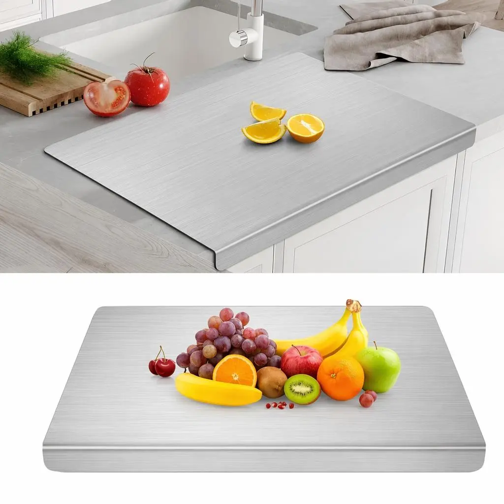 Stainless Steel Cutting Board for Kitchen, Extra Large Cutting Board Non Toxic, Metal Cutting Boards for Kitchen,Chopping Board for Meat, Veggies, Fruits and Kneading （40 x 60cm/15.7"L x 23.6"W）