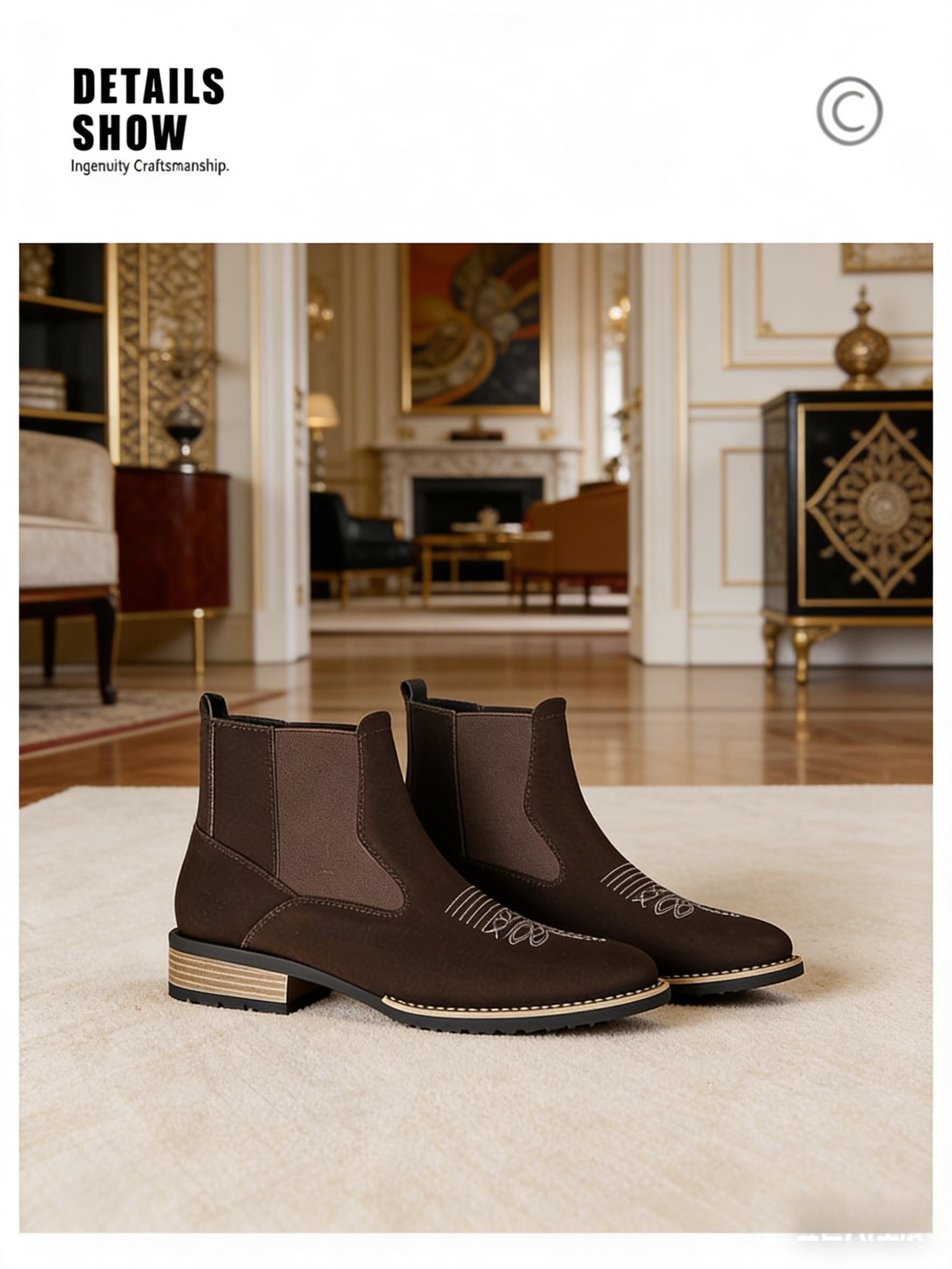 Urban Treads Tabi Shoes Embroidered Chelsea Men's Boots Unique European American Style Comfortable Black Men's Shoes Cowboy Boots Men Footwear Flat Rubber RetroDesign Frye Boots Tabi Shoes Men's Ultra Western Boot,elegant boots for men