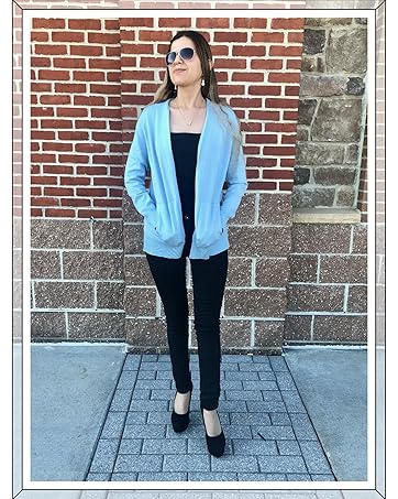 Yousify Womens Cardigan Sweater Long Sleeve Open Front Knit Cardigan Sweater with Pockets Yousify Womens Cardigan Sweater Long Sleeve Open Front Knit Cardigan Sweater with Pockets