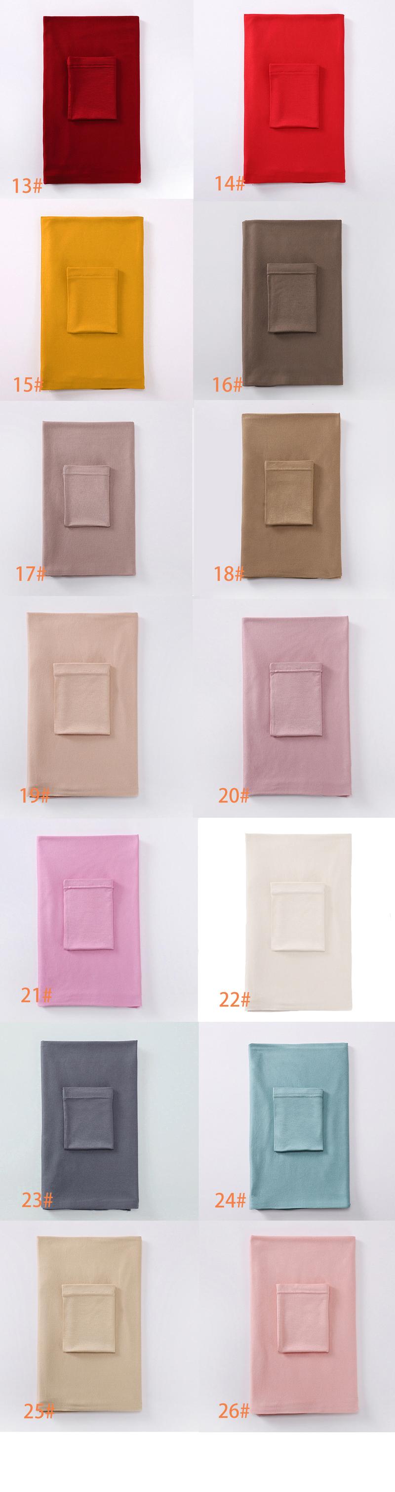 Women Muslim Modern Modesty Chic Solid Color Soft Jersey Hijab Tudung With Basic UnderCap Formal Spun Rayon Lightweight Breathable MH038 Beige Black