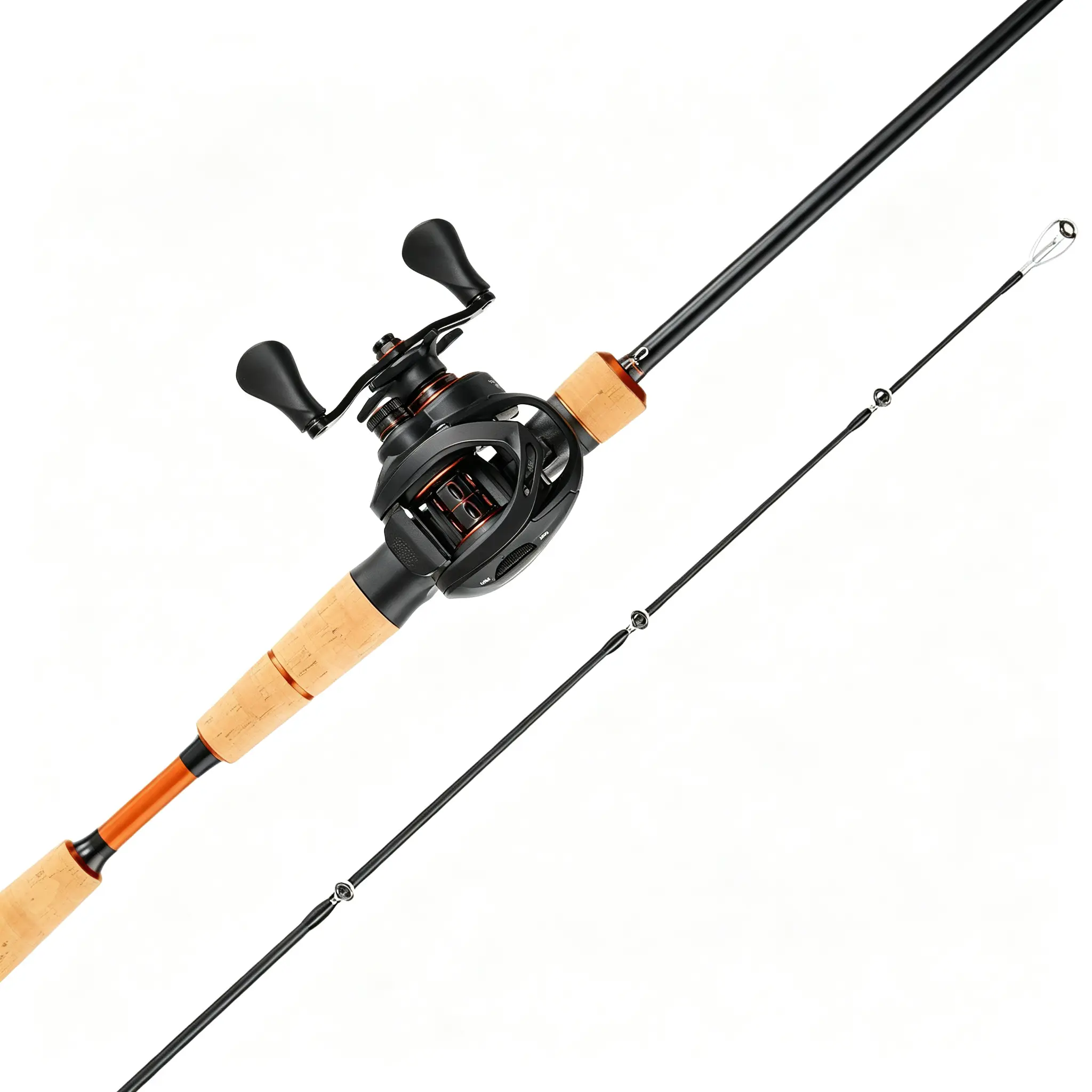 6.5ft IM7 Carbon Left-Hand Baitcasting Rod & Reel Combo, Medium Power, 1/8-3/4oz Lure Compatibility, 6-15LB Line Compatibility, 7.0:1 Gear Ratio, Magnetic Anti-Backlash, 2-Piece Freshwater Bass Fishing Kit, Natural Cork Handle, Smooth Line Retrieval day