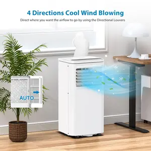 Energy Efficient 8000 BTU 4-in-1 Portable AC, Multi-Mode Mobile Unit with Remote & Quick Install, Cools 350-450 Sq.Ft for Home Bedroom Office