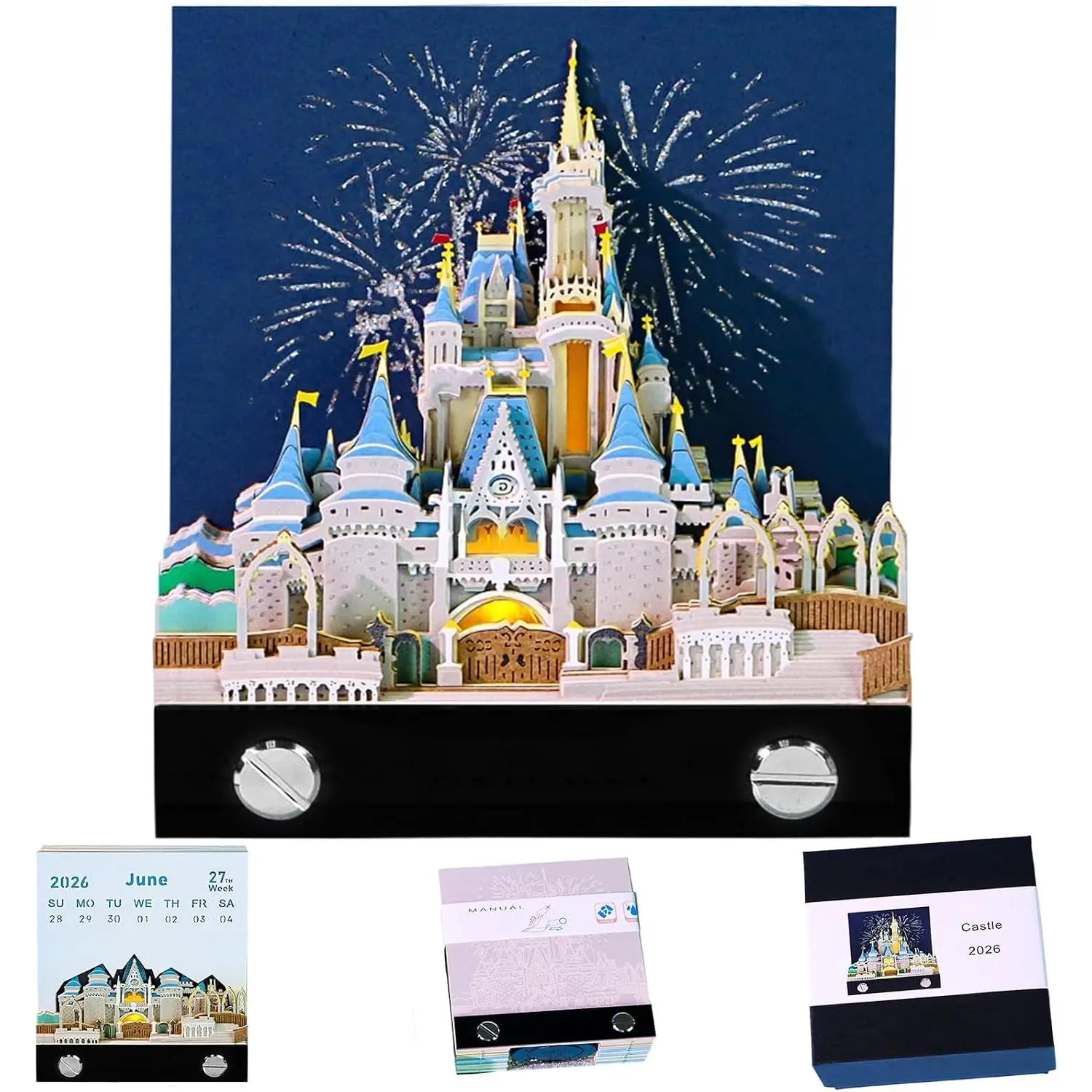 2027 Time  Calendar,  Sticky Notes 2027, Desk Calendar With LED Light, Tree Memo Pad Creative Artsy Pads  Art Calendar, Paper Carving  for Colleague , Desktop Decoration