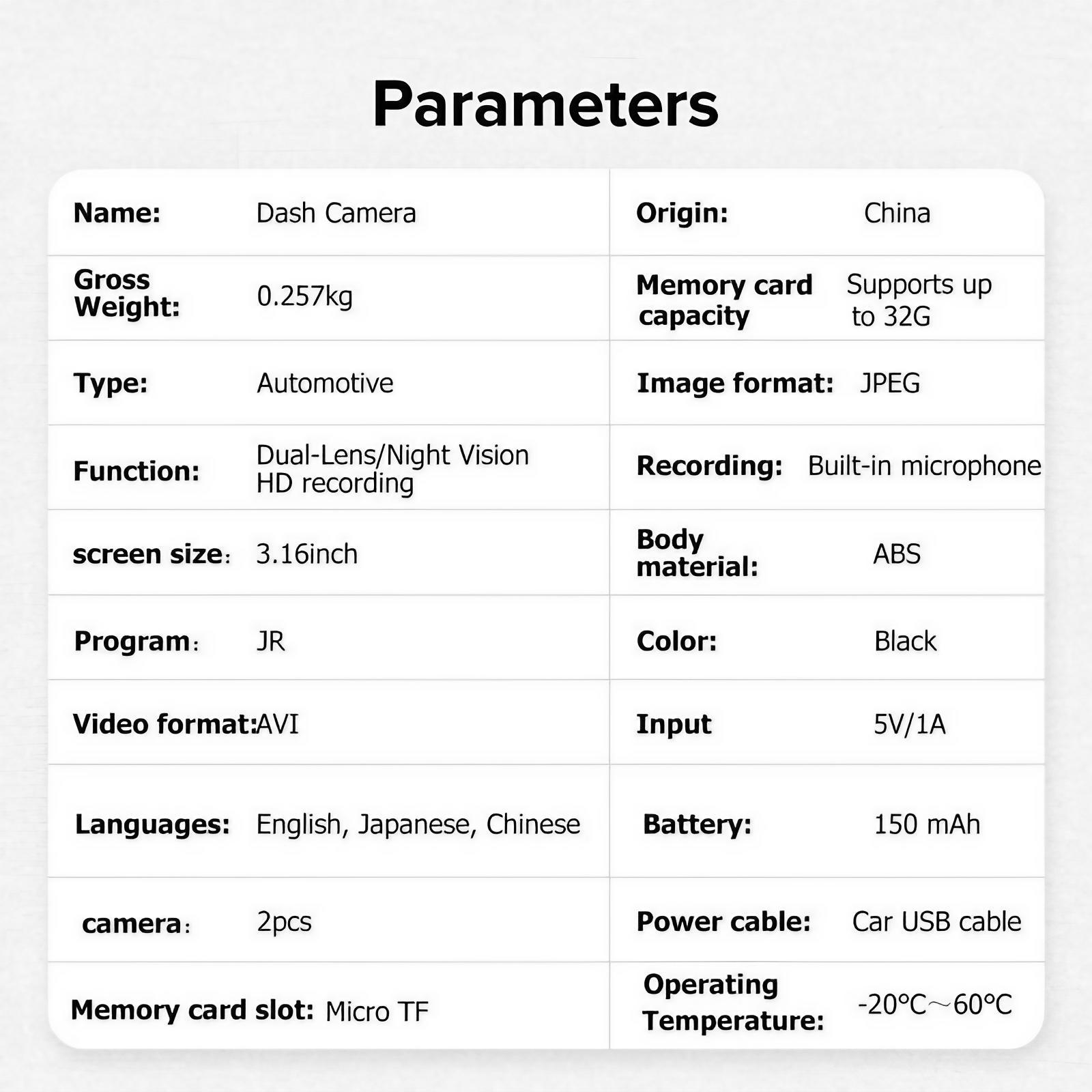 1080P HD Car DVR, Car DVR with 32GB Memory Card, Car Driving Recorder with Night-Vision Function, Video Recording Car Camera, Compact Mini Automotive Camera, Vehicle Police Dashcams