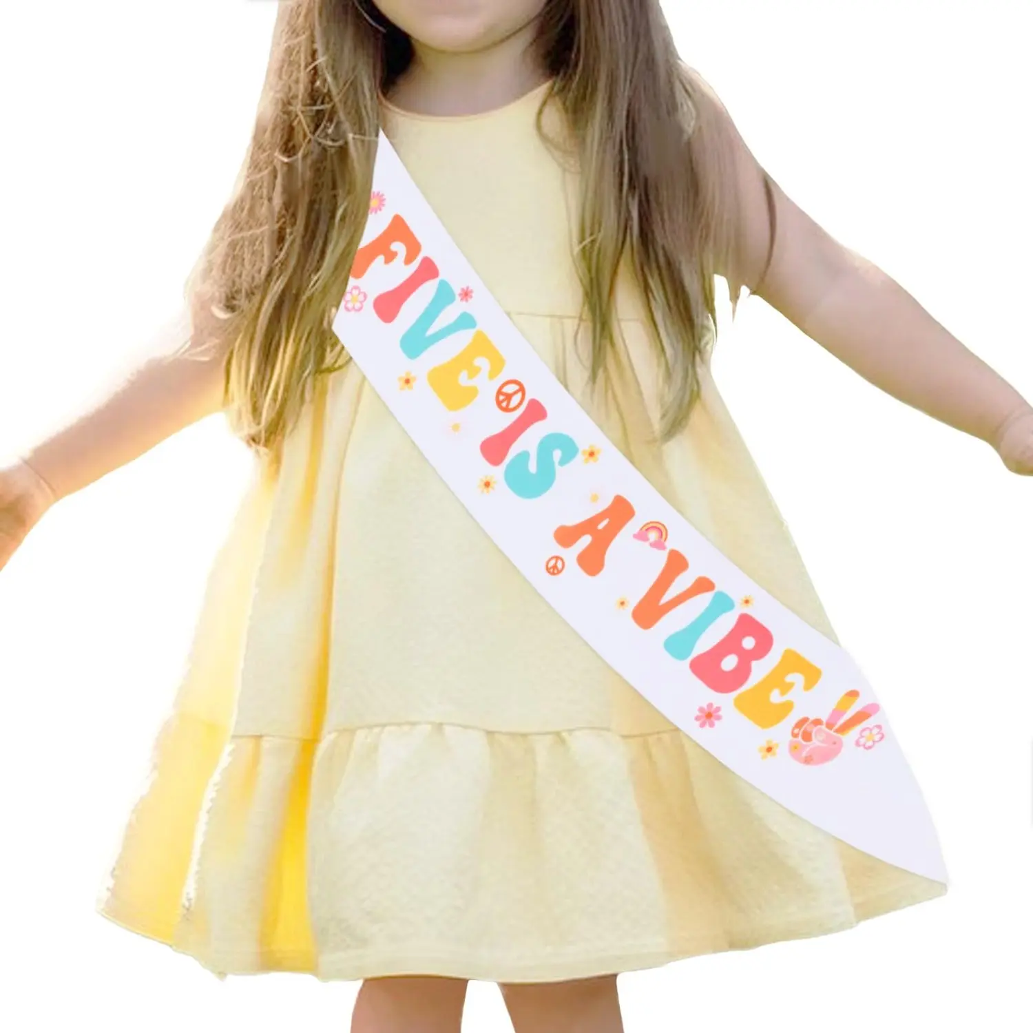1Set Boho Rainbow 5th Birthday Sash Five Is A Vibe 5th Birthday Sash It s My 5th Birthday Decorations Girl 5th Birthday Gifts for Girls 5 Year Old Happy 5th Birthday Party