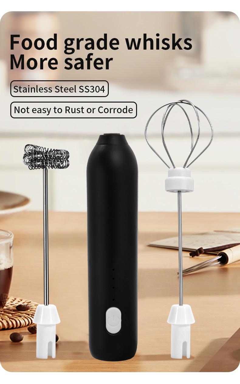 HOT  Electric Milk Frother + Egg Beater Wireless Type-C Charging 3 Speeds Mini Handheld Foam Maker Coffee Whisk Cooking Tools