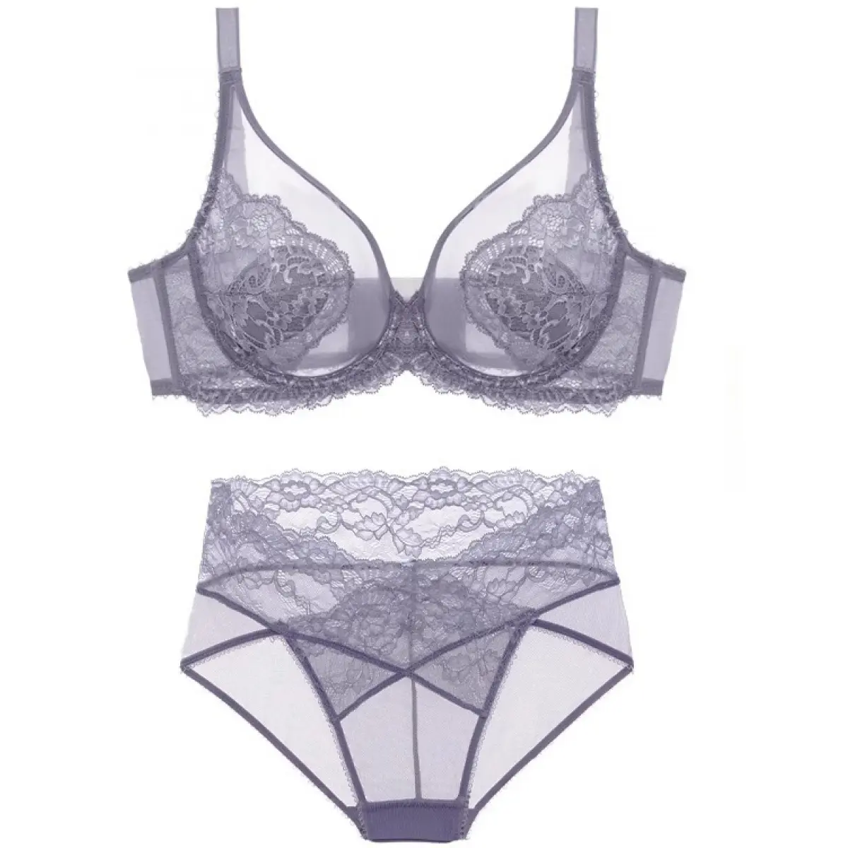 Thin, Breathable Set: Full-Cup Push-Up Bra with Side Support and Anti-Sagging Features, Plus Size (2PCS) Thin, Breathable Set: Full-Cup Push-Up Bra with Side Support and Anti-Sagging Features, Plus Size (2PCS)