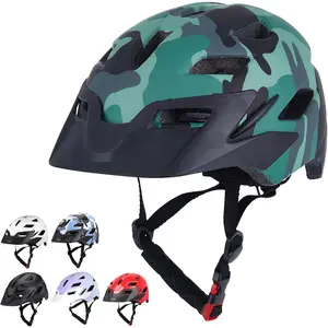 Kids Bike Helmet, Adjustable Toddler Youth Helmet with Detachable Visor & LED Light for 3-5/5-8/8-12 Years Boys Girls, Multi-Sport Helmet for Bicycle Cycling Scooter Skating, 2 Sizes