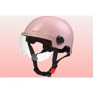 Unisex All-Season Half Helmet with Removable Mufflers, Adjustable Sizing Shockproof Helmet Visors (27x33cm) for Electric Motorcycle Riding