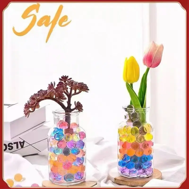 Orange transparent gel jelly, moisturizing elastic crystal ball, non-toxic absorbent beads, vase filler, party decoration, festival decoration