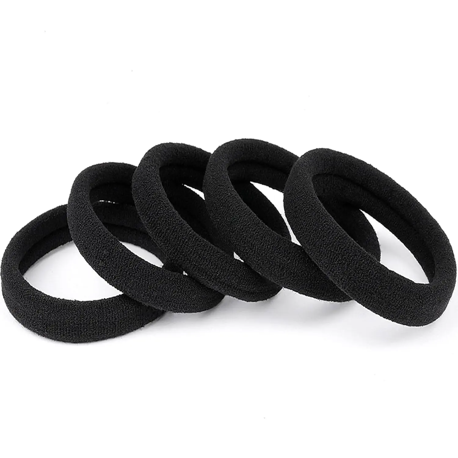Black Hair Ties No  No Pull 100 count Extra Thick Elastics Hair Bands Large Ponytail Holders for Women Girls Thick Heavy Curly Hair