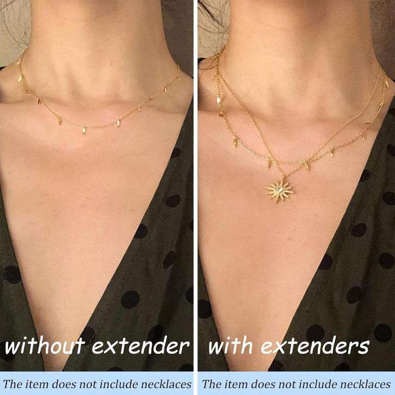 FLORIDECO 4PCS Necklace Chain Extender  Silver  2/3/4/6 Inches Chain Extender for Necklace Bracelet Anklet Stainless Steel Chain Extenders Daily Lobster Clasp Jewelry Making High Quality Adjustable