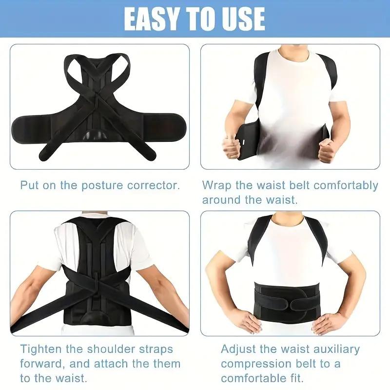 OLLAS Adjustable Back Support for Men & Women |   Upper and Lower Back Stabilization with Waist Stability, Breathable Mesh Design |   Casual Posture Corrector