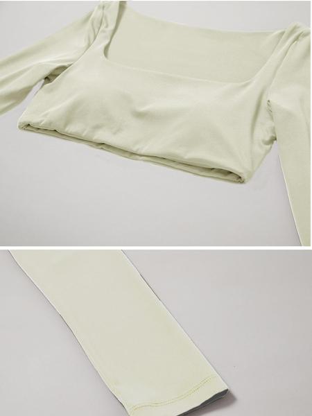 Women's Solid Square Neck Crop Top & High Waist Flare Leg Pants Set, Sporty Comfy Breathable Long Sleeve Top & Bell Bottom Trousers Two/Four-piece Outfits for Yoga Workout, Ladies' Clothes for All Seasons, Gym Wear, Sweatsuit Set