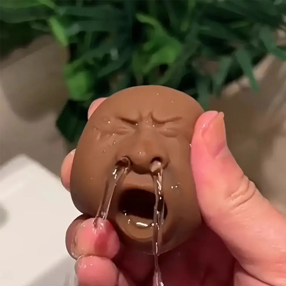 1Pc/2Pcs Funny Yawning Tea Pet Water Spray Ornament, Creative Stress Relief Prank Toy, Fun Gag Gift for Friends, 1 Piece/2 Pieces