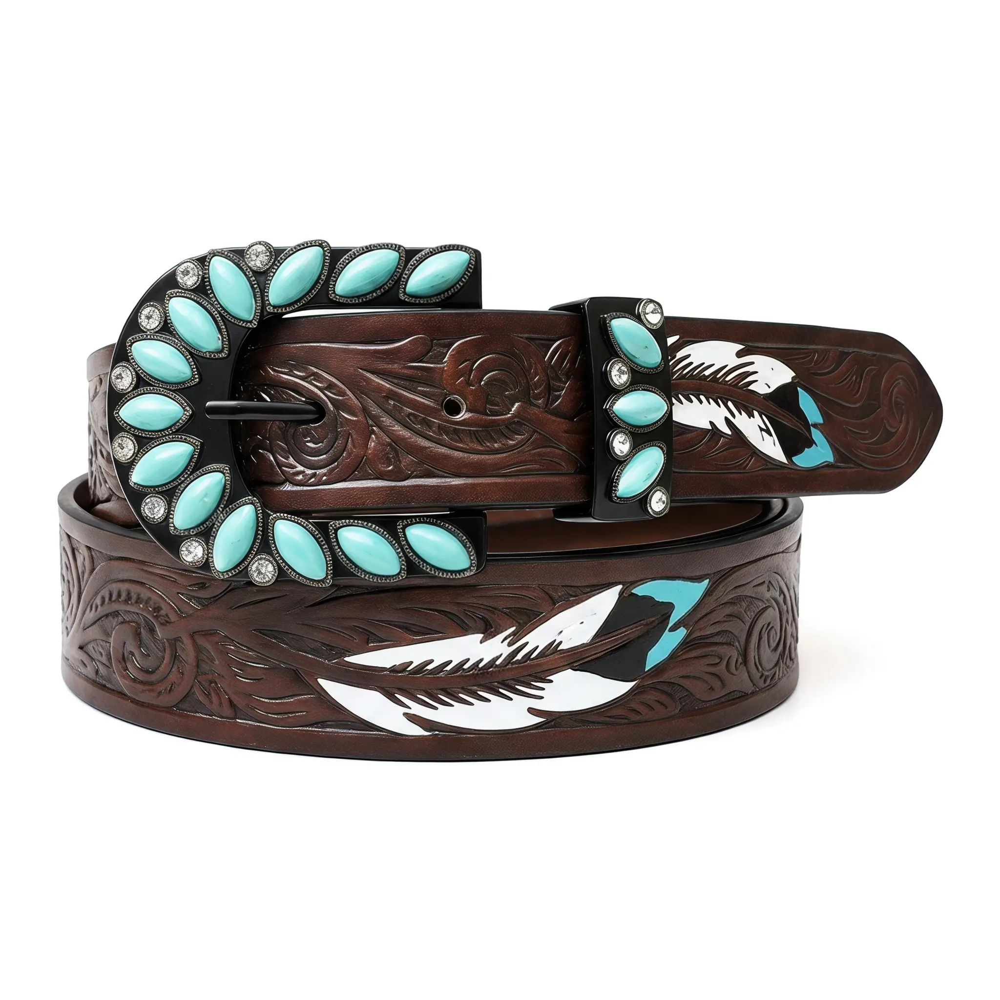 Women's Retro Medieval PU Leather Belt - Vintage Alloy Pin Buckle, Turquoise & Carved Totems, Waist Chains, Multi-Size, Casual Wear & Renaissance Cosplay Accessory