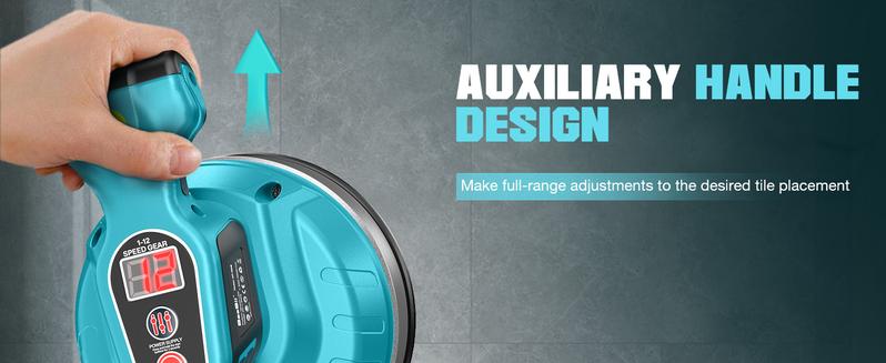 Seesii KP-160B Tile Vibration Tool, Cordless Tile Vibration Leveling Machine with 2×2000mAh Batteries, 160mm Large Suction Strong Grip, 12-Speed Adjustable Tile Tools for Floor/for the Pro and DIY fathersdaygift Outdoorfun